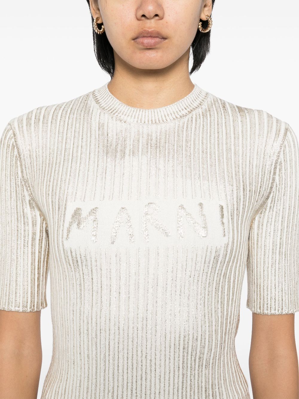 Cheap Marni ribbed short-sleeved jumper Women