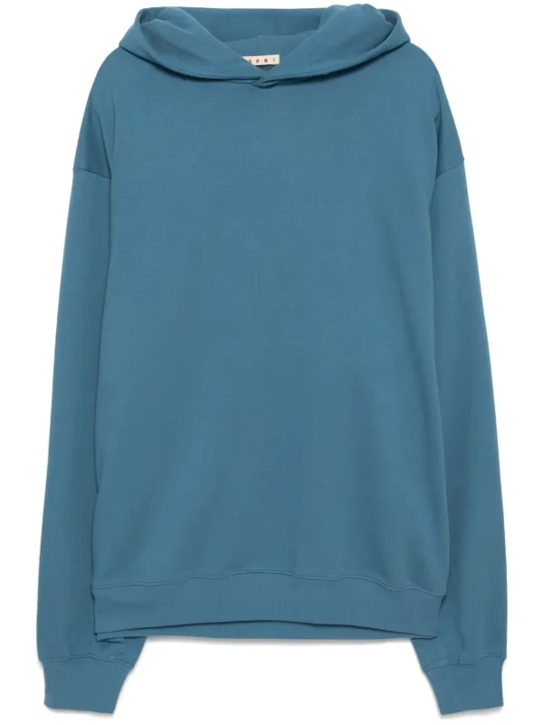 スウェット・トレーナー MARNI Logo print hoodie Blue Marni logo-print Hoodie | Blue | FARFETCH AZ