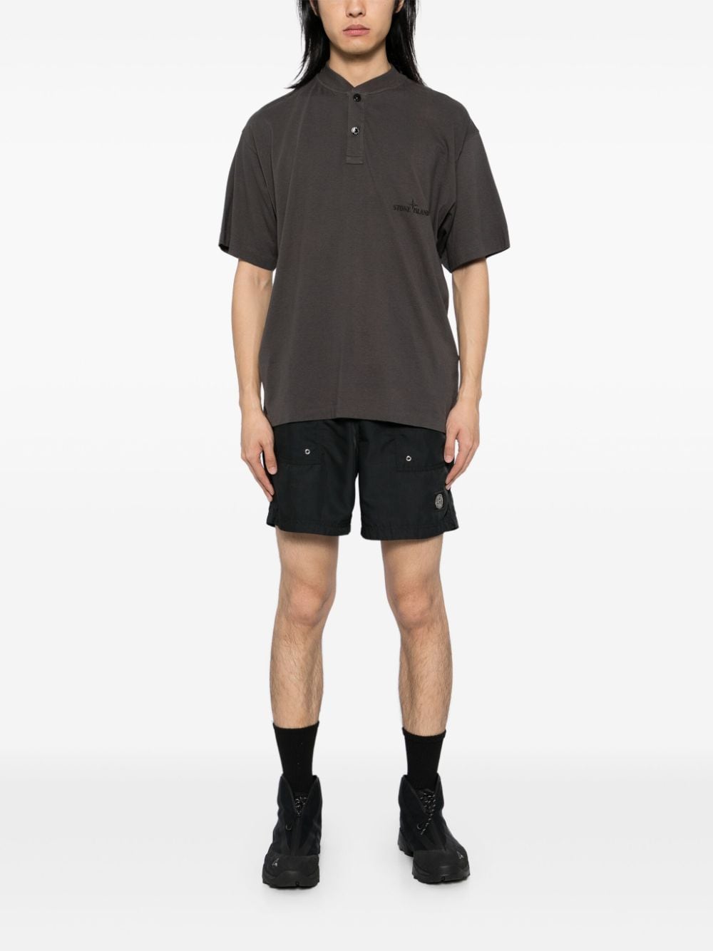 Stone Island Shorts met Compass-logopatch - Zwart