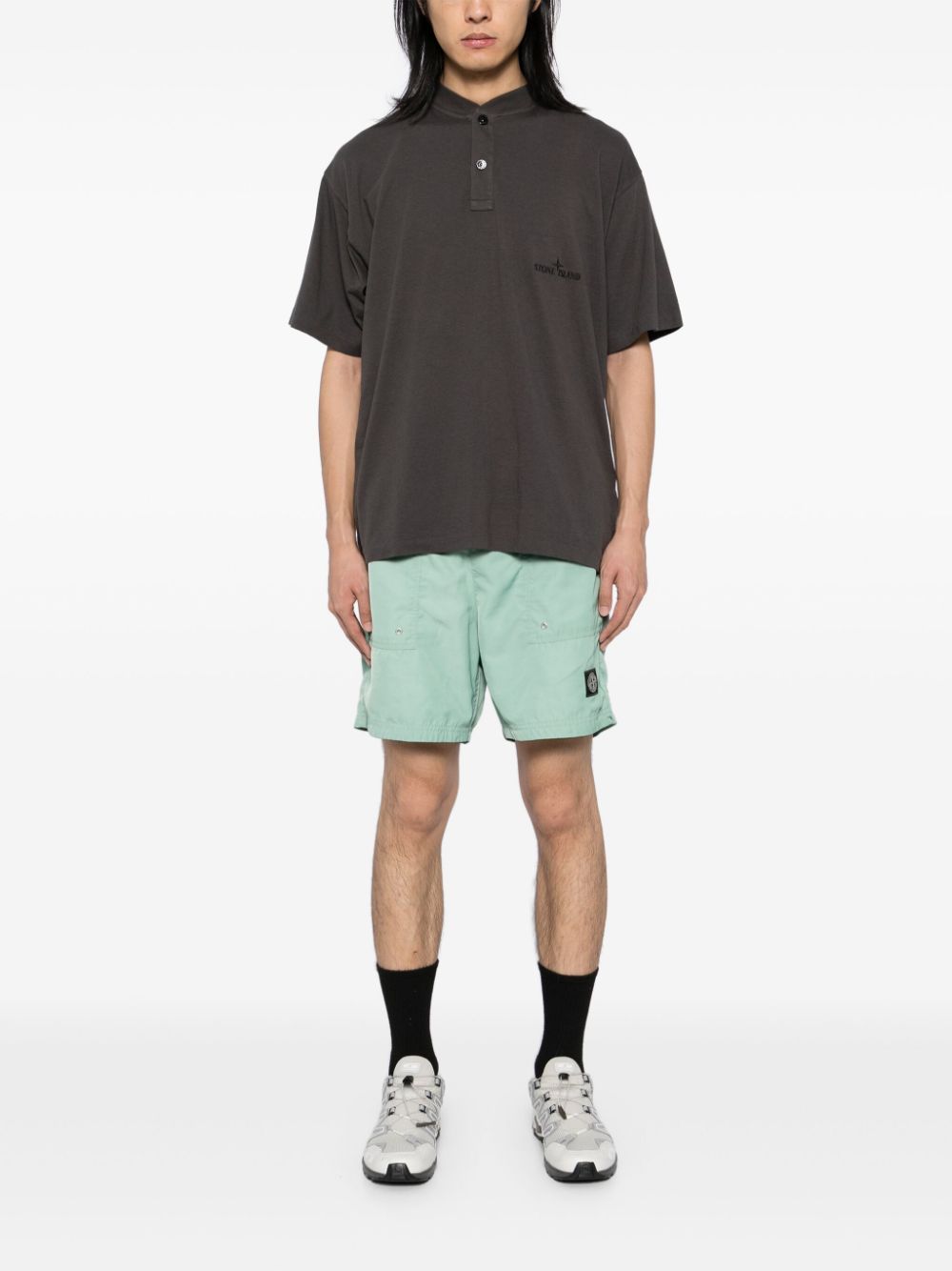 Stone Island Shorts met Compass-logopatch - Groen