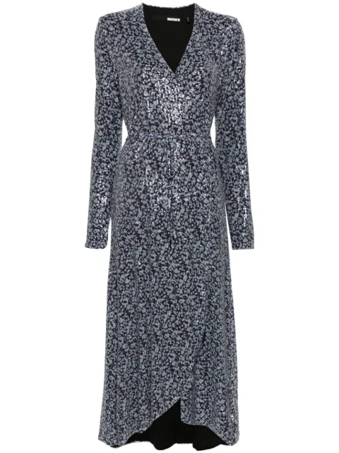 ROTATE BIRGER CHRISTENSEN sequinned wrap midi dress