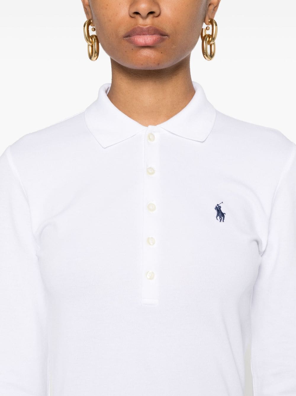 Shop Polo Ralph Lauren Polo Pony-embroidered Polo Shirt In Weiss