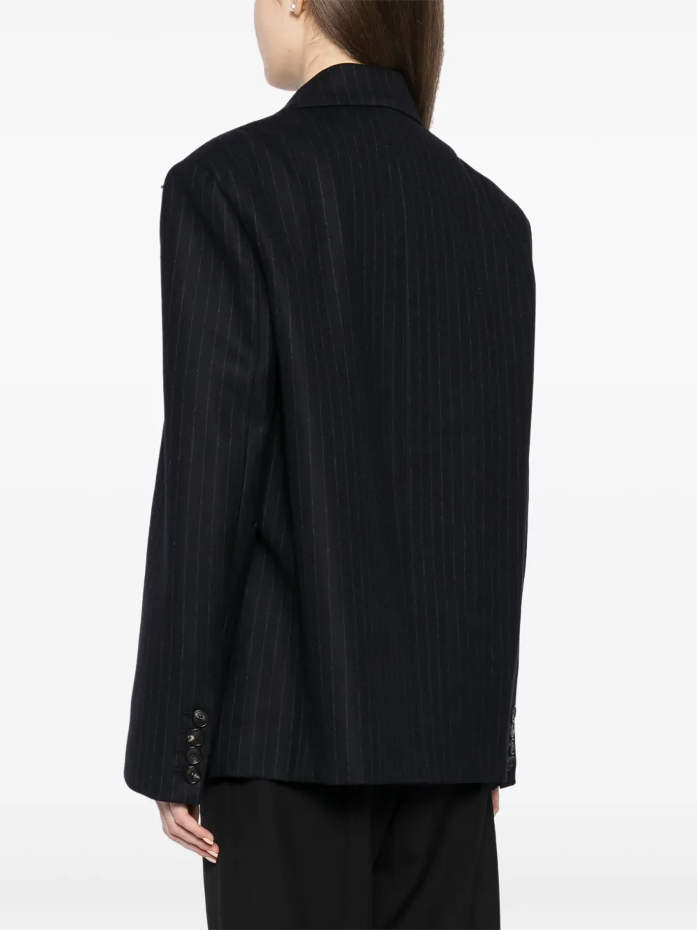 System Classic Stripe Blazer In Blue