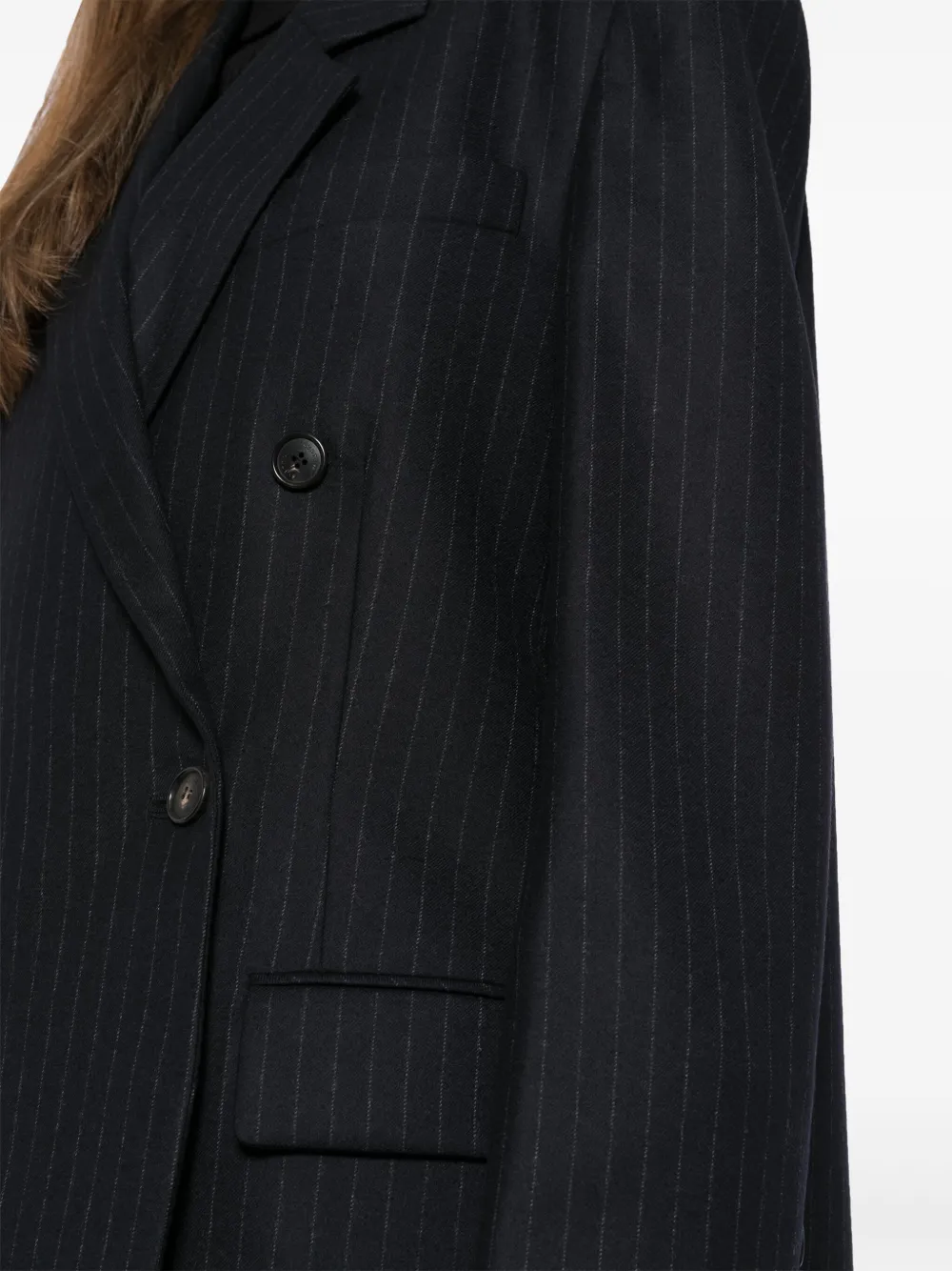 System Classic Stripe Blazer In Blue