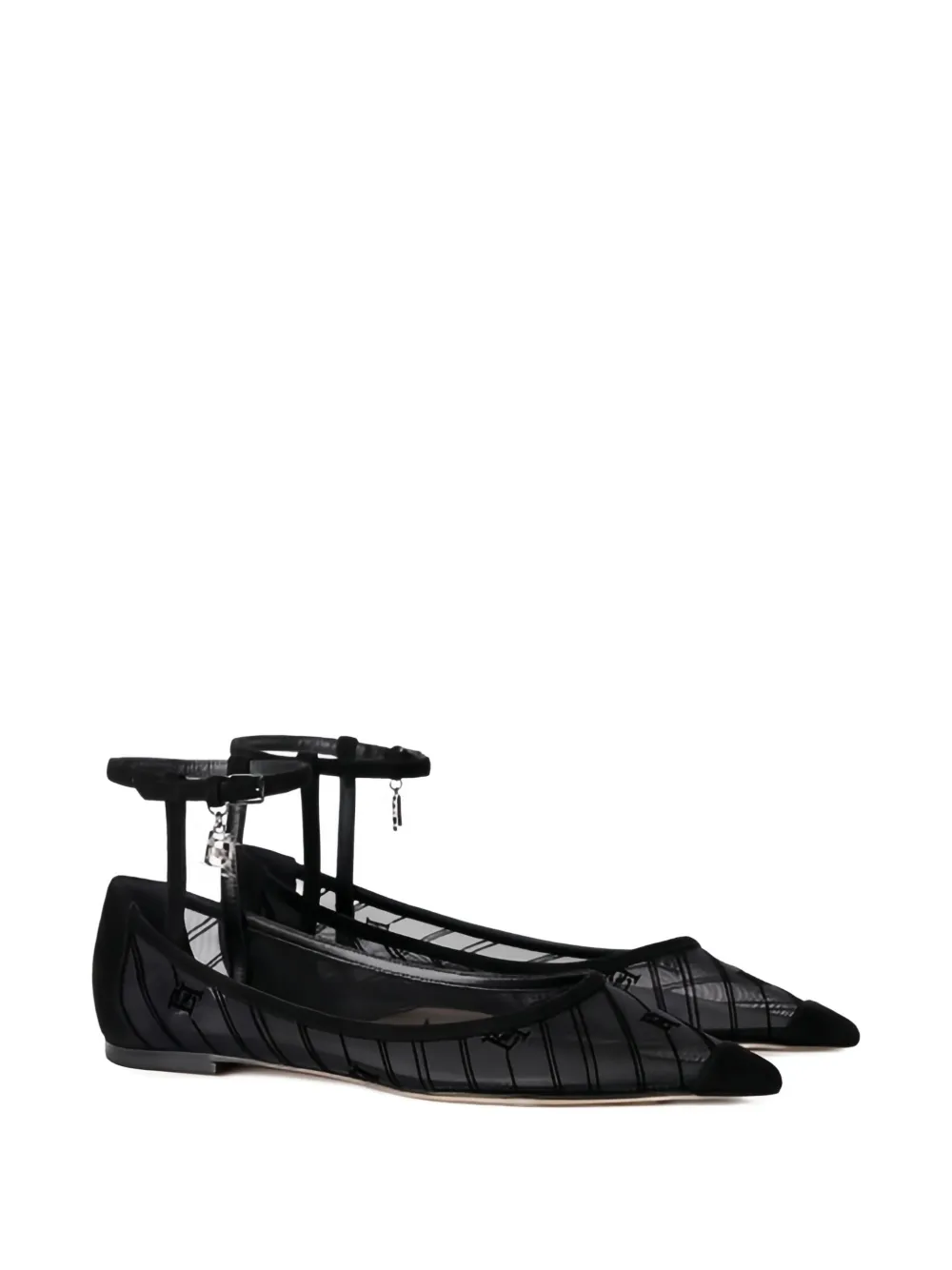 Elisabetta Franchi charm-detail ballet flats - Zwart