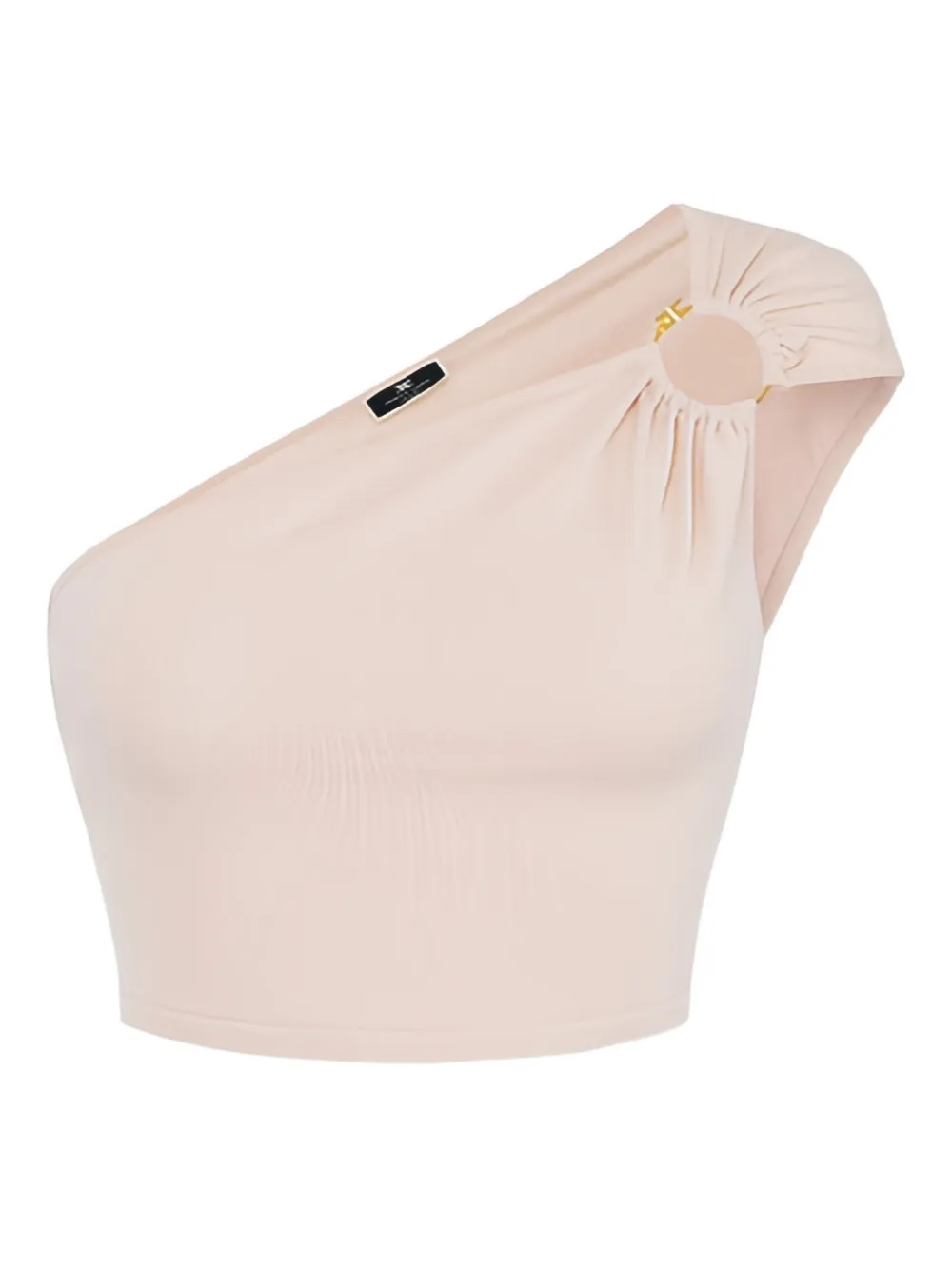 Elisabetta Franchi one-shoulder ring-detail top - ピンク Elisabetta Franchi one-shoulder ring-detail top - ピンク