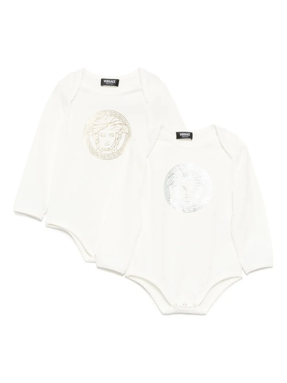 Versace Logo-printed Bodies (pack Of Two) In White