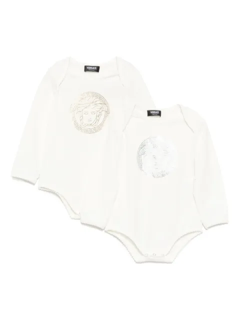Versace Kids set de dos bodies con logo estampado