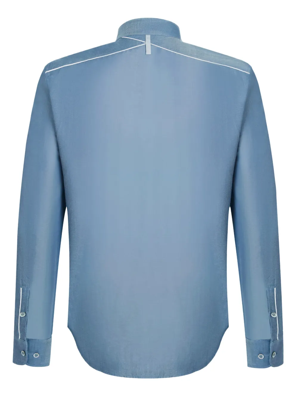 Shanghai Tang band-collar denim shirt - Blauw