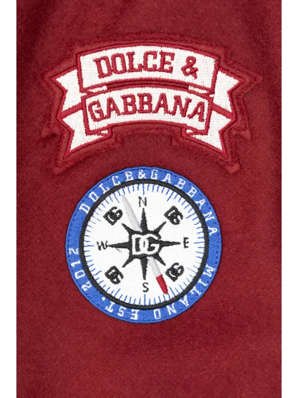 Dolce & Gabbana Kids logo-patch zip-fastened Bomber Jacket | Red Dolce & Gabbana Kids logo-patch zip-fastened Bomber Jacket | Red