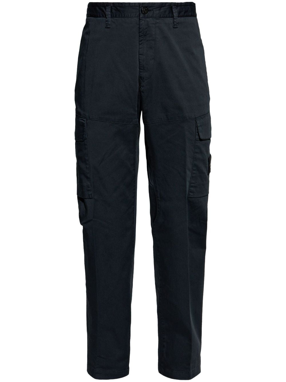 Shop Stone Island Cotton Cargo Pants In Blue