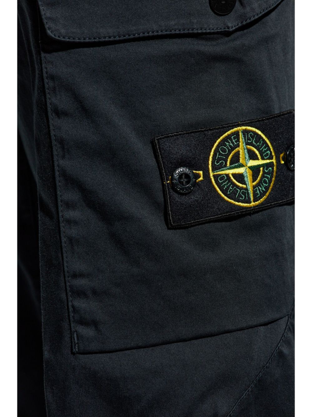 Shop Stone Island Cotton Cargo Pants In Blue