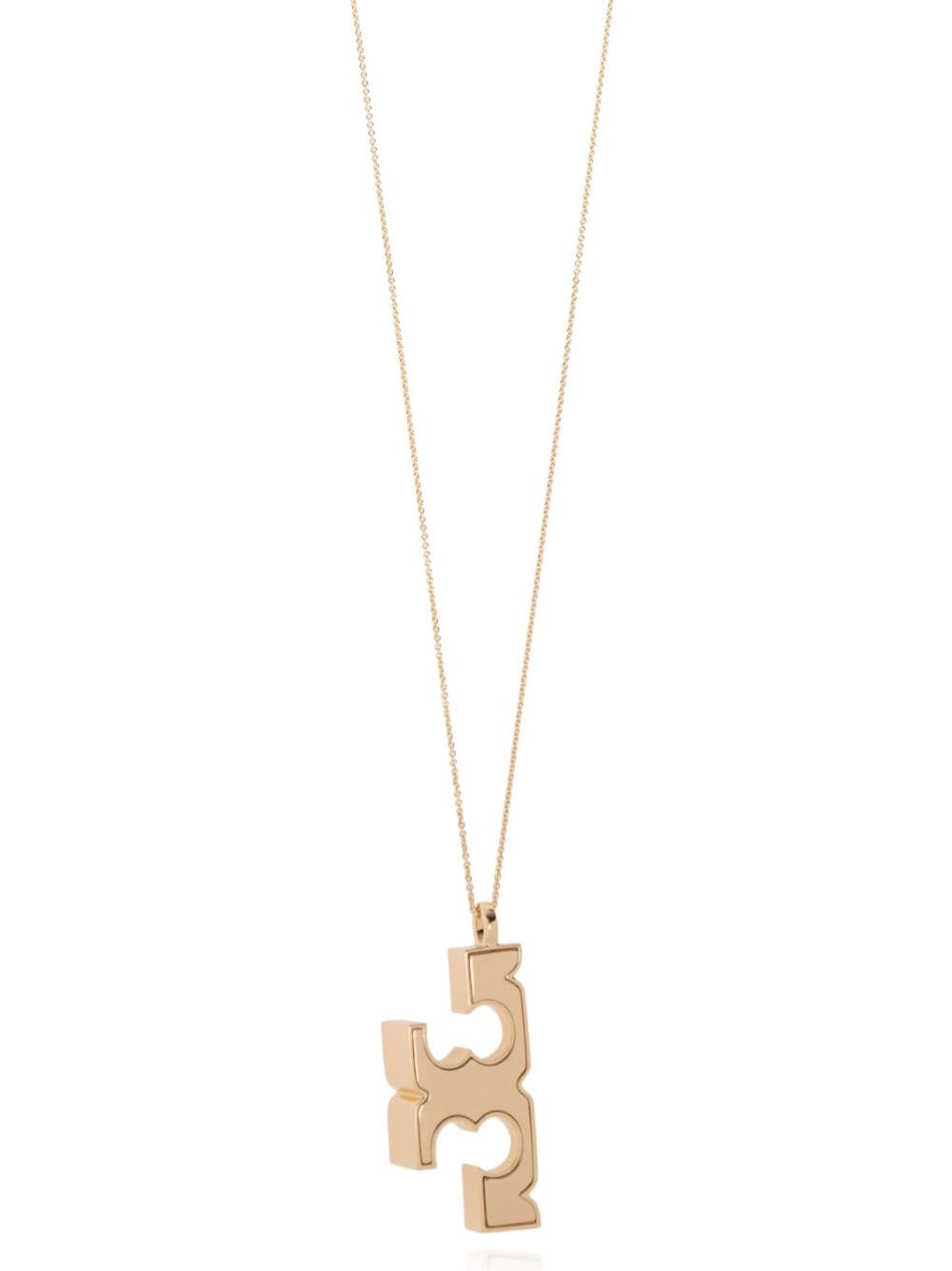 Shop Tory Burch Logo Pendant Necklace In 金色