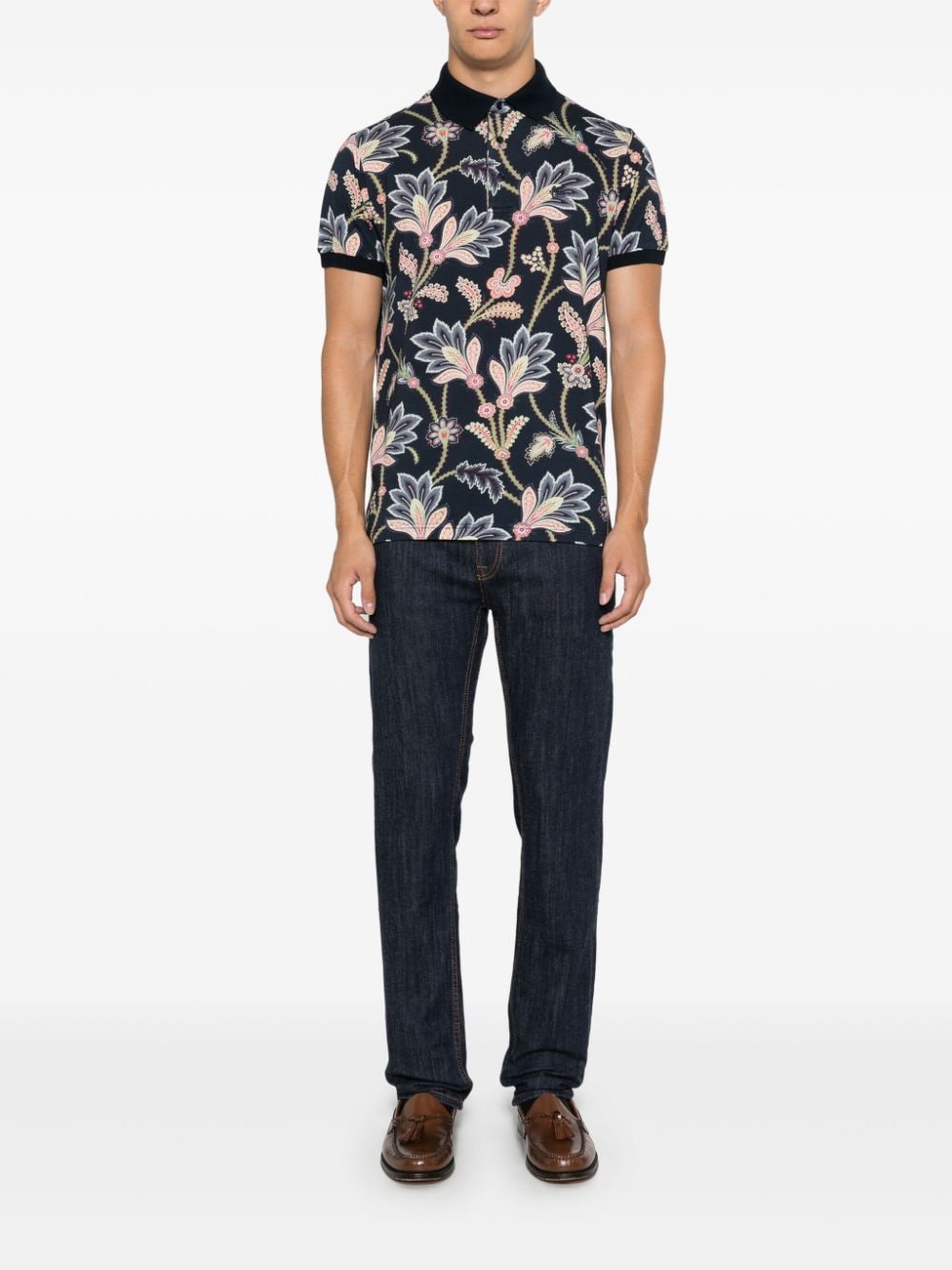 ETRO paisley-print polo shirt - Blauw