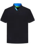 Shanghai Tang stand-up collar V-neck polo shirt - Black