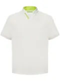 Shanghai Tang stand-up collar V-neck polo shirt - White