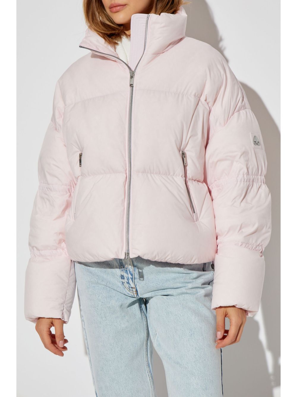 Shop Moose Knuckles Logo-patch Puffer Jacket In Pink