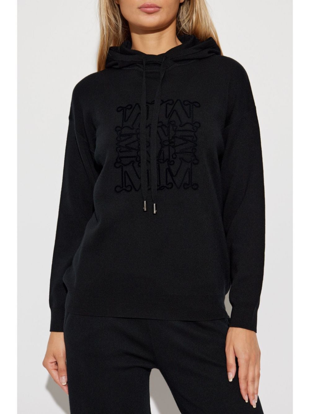 Shop Max Mara Hooded Wool Jumper In Black