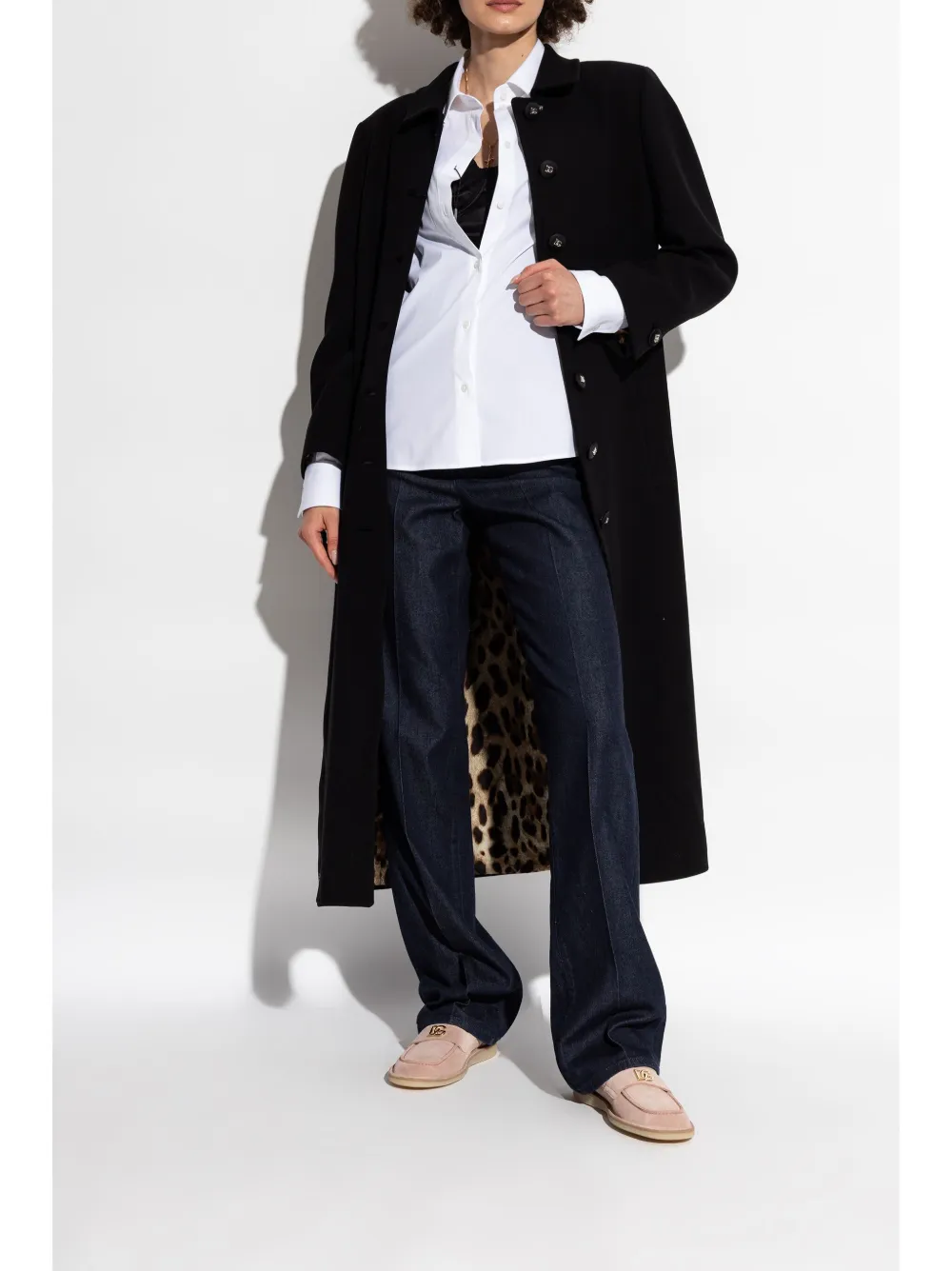Dolce & Gabbana logo-lettering loafers Pink