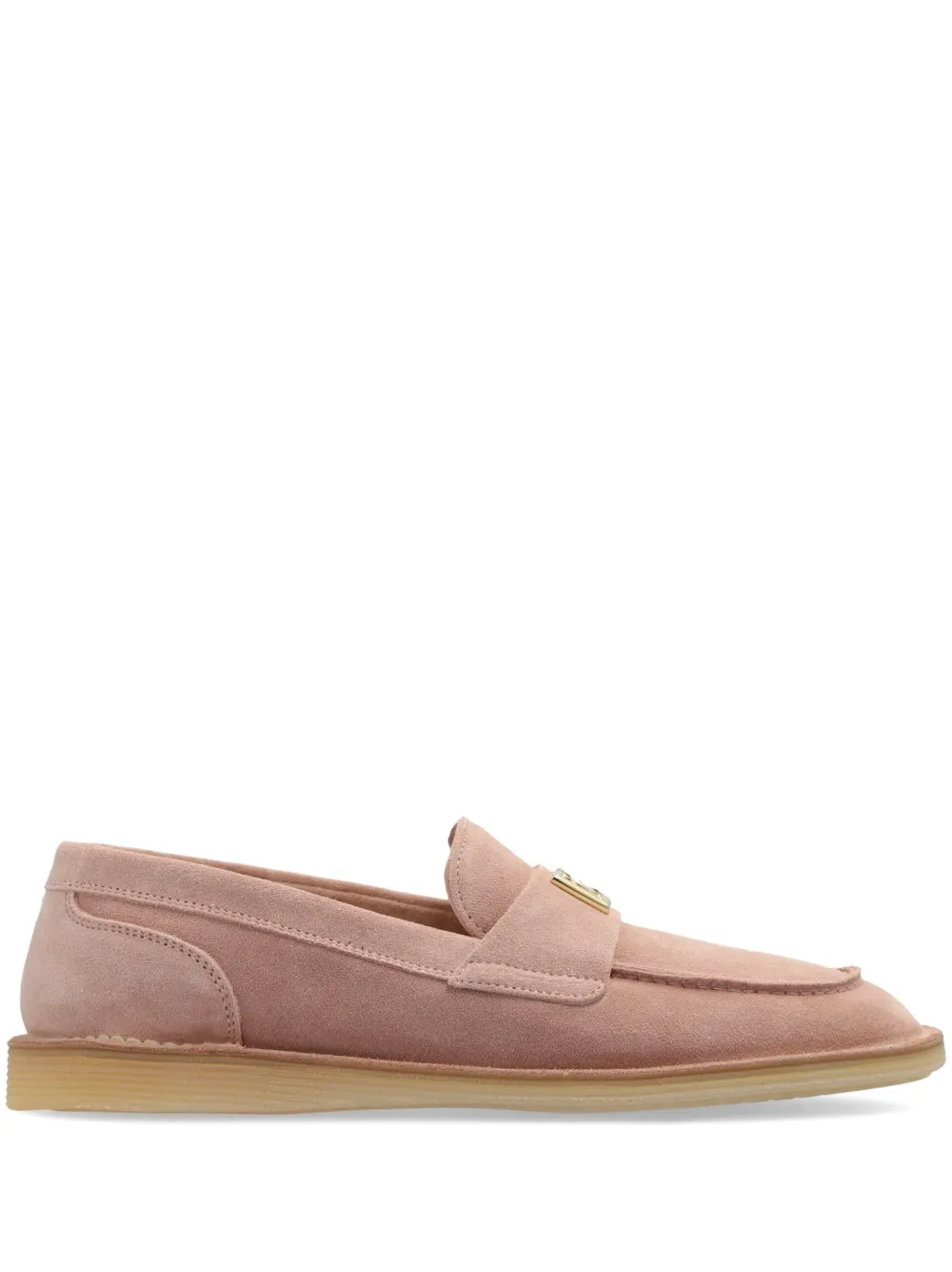 Dolce & Gabbana logo-lettering loafers Pink