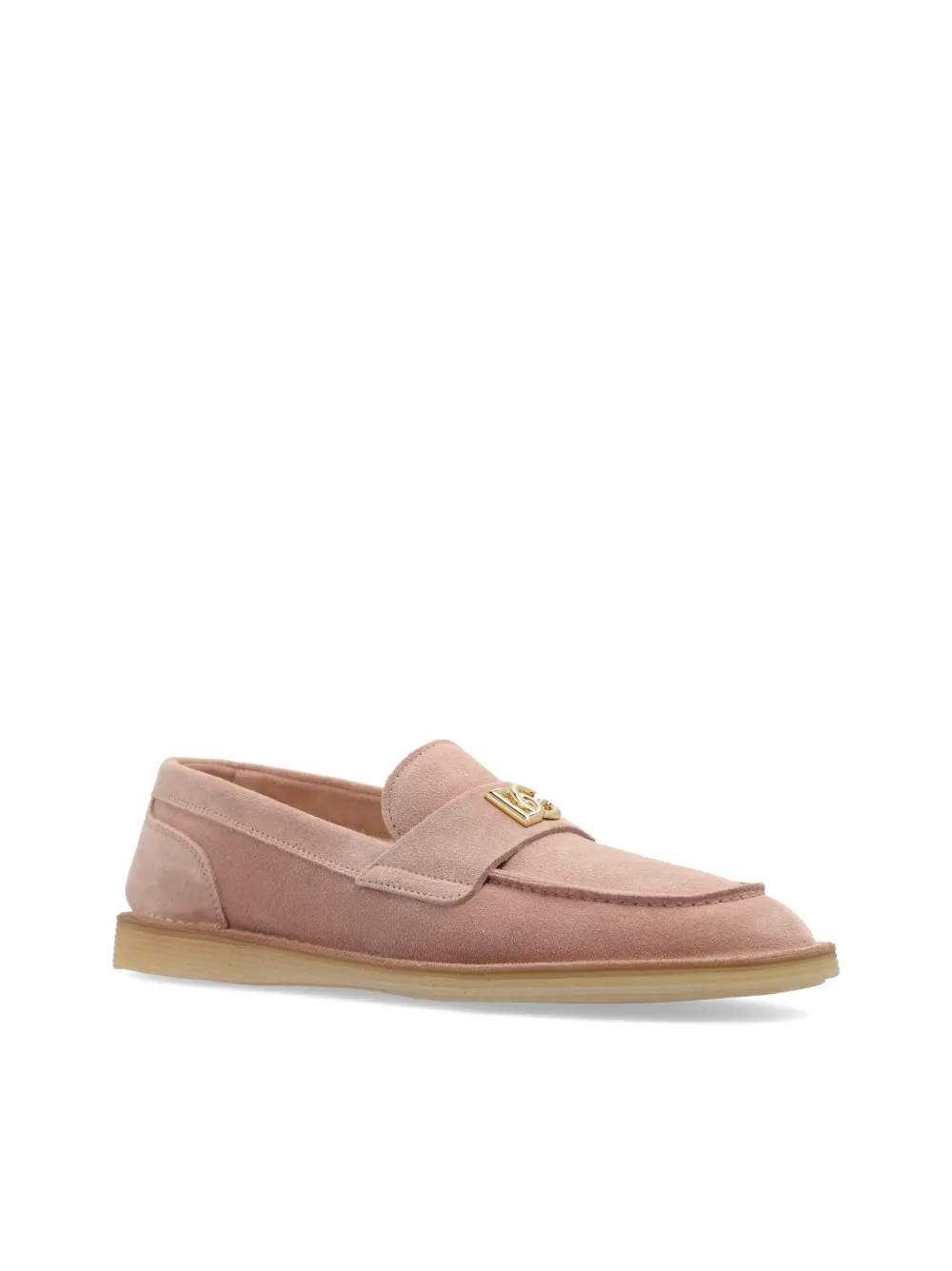 Dolce & Gabbana logo-lettering loafers Pink