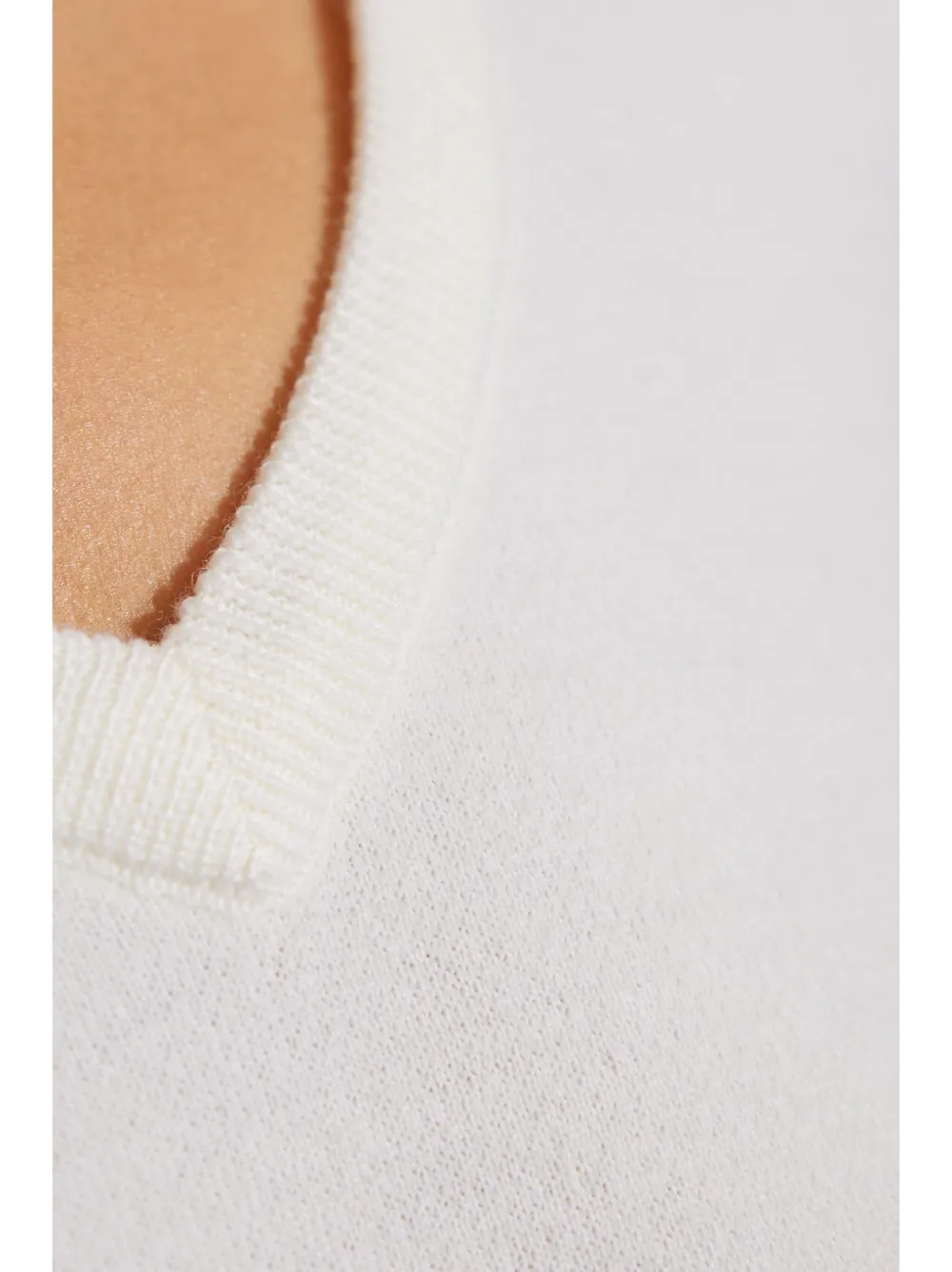 Max Mara Gebreide wollen top met V-hals Wit