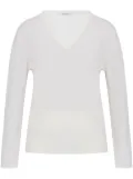 Max Mara v-neck wool knit top - White