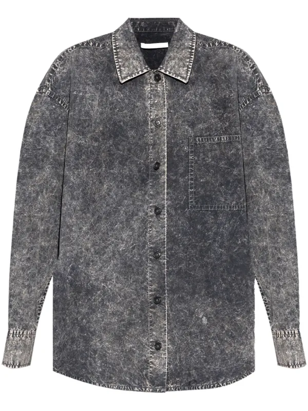 Alexander Wang acid-wash Shirt Grey FARFETCH ID