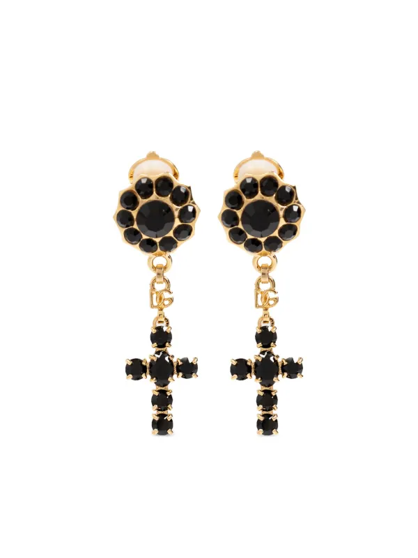 Dolce Gabbana cross pendant Drop Earrings Gold FARFETCH CA