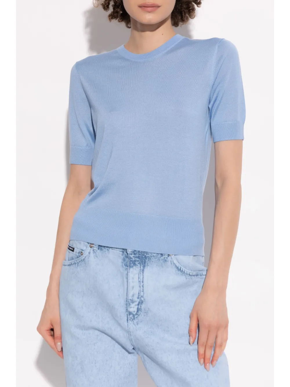 Dolce & Gabbana Gebreid T-shirt Blauw