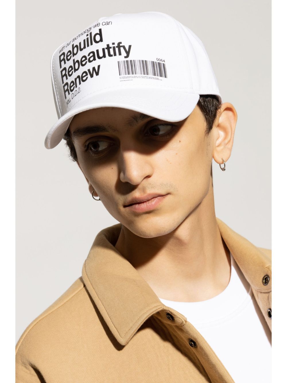 DSQUARED2 logo-print cap - Wit