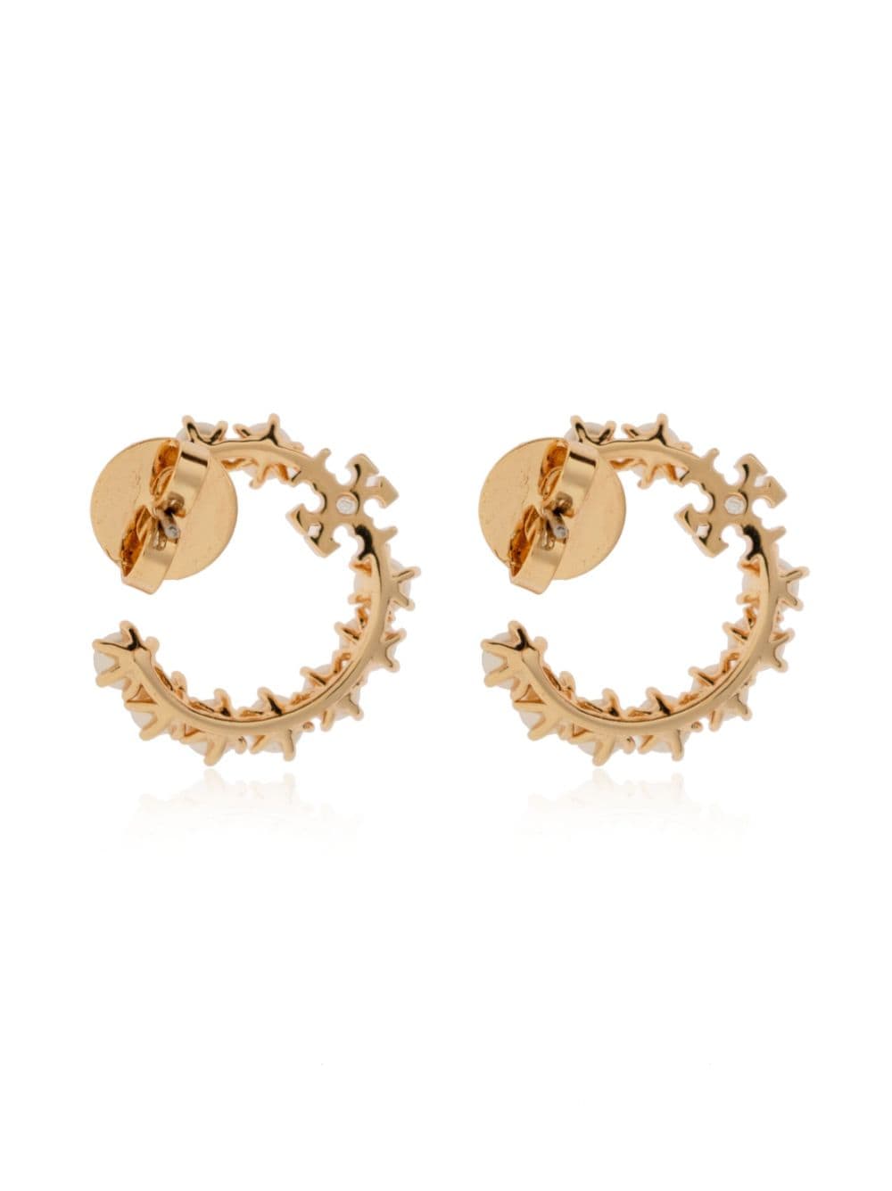 Shop Tory Burch Kira Pearl Hoop Earring In 中性色