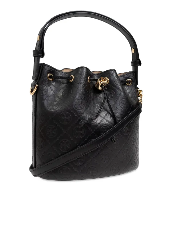 Tory Burch All-over-debossed Logo Bucket Bag | Black | FARFETCH