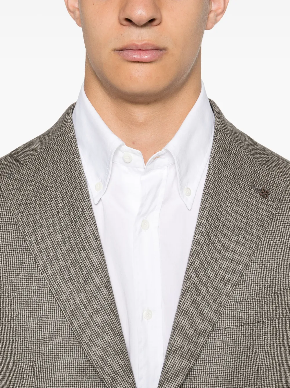 Tagliatore Pak met pied-de-poule print Bruin