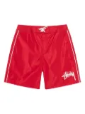 Stüssy side-striped swim shorts - Red
