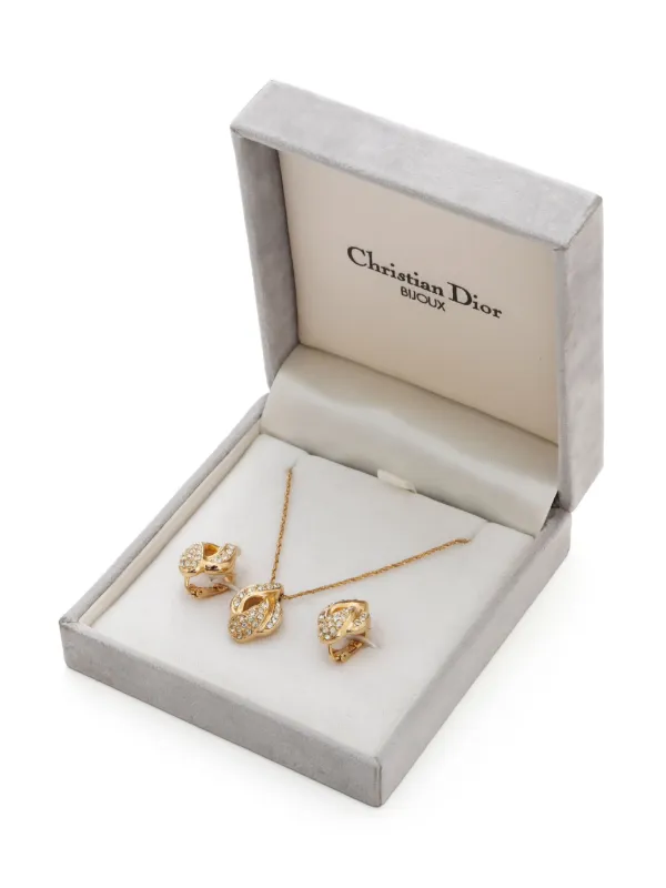 Christian Dior Pre-Owned ラインストーン ネックレス セット 