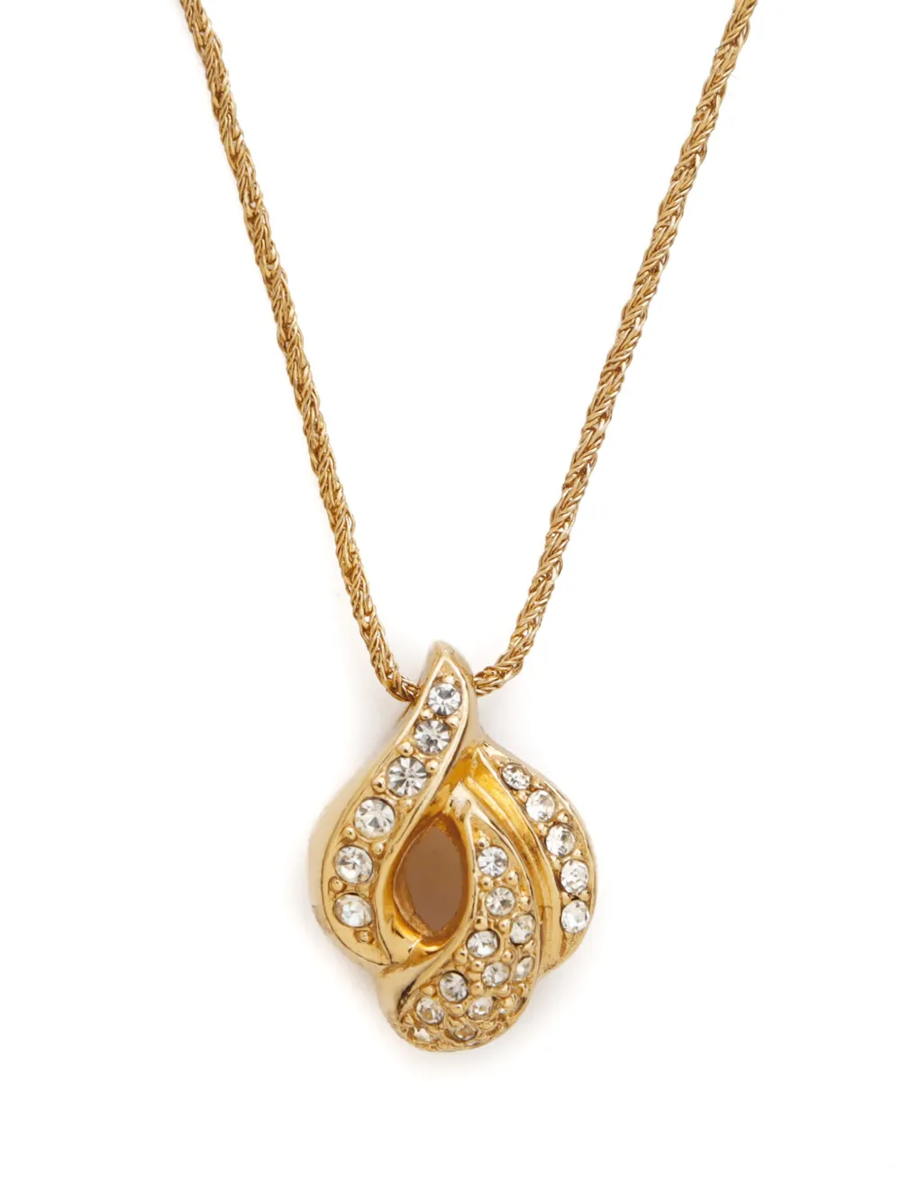 Pre-owned Dior Rhinestone Necklace Set In 金色
