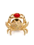 Christian Dior Pre-Owned crab rhinestone-embellished brooch - Gold