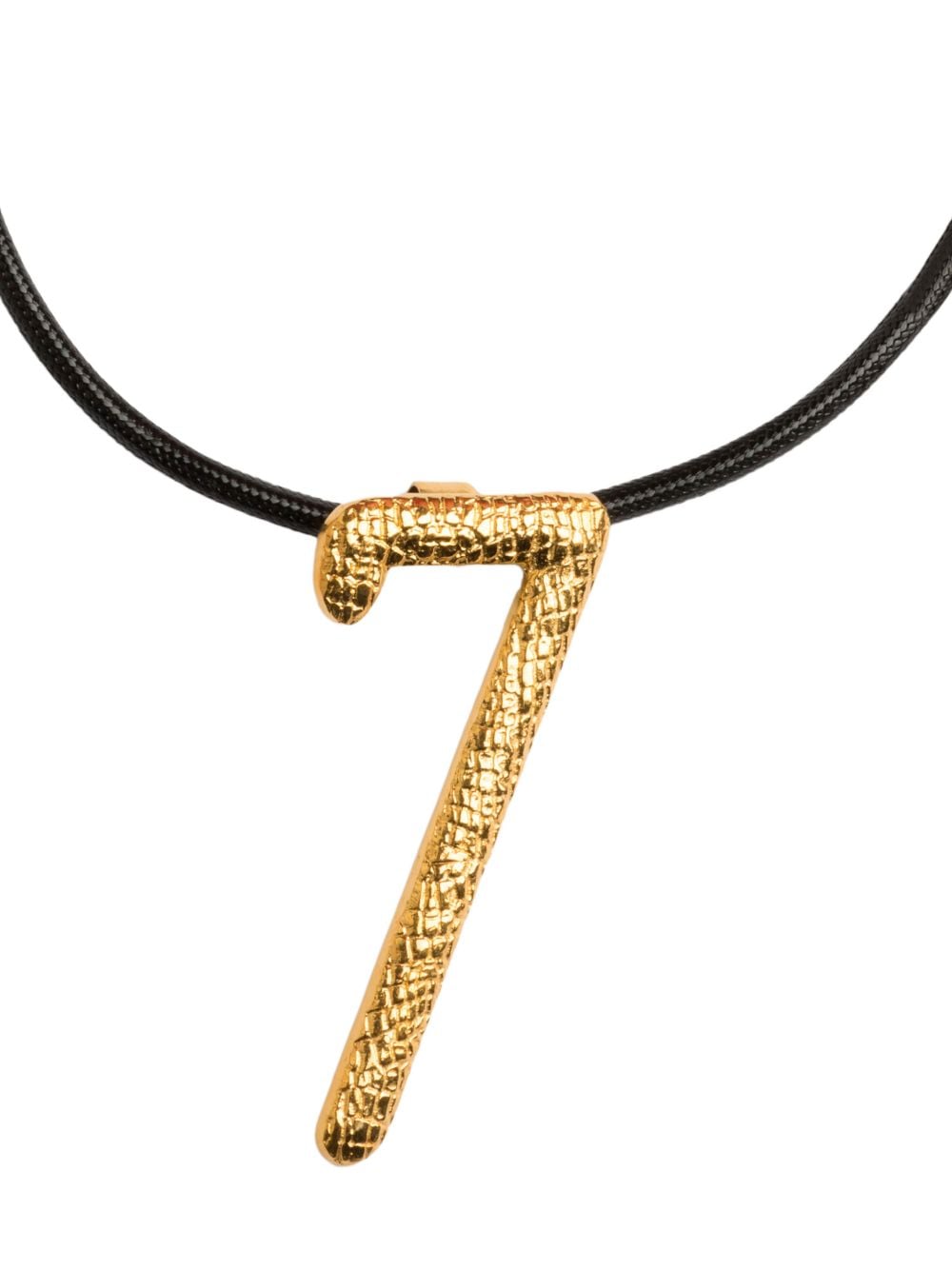 Shop Natia X Lako Number 7 Necklace In Gold