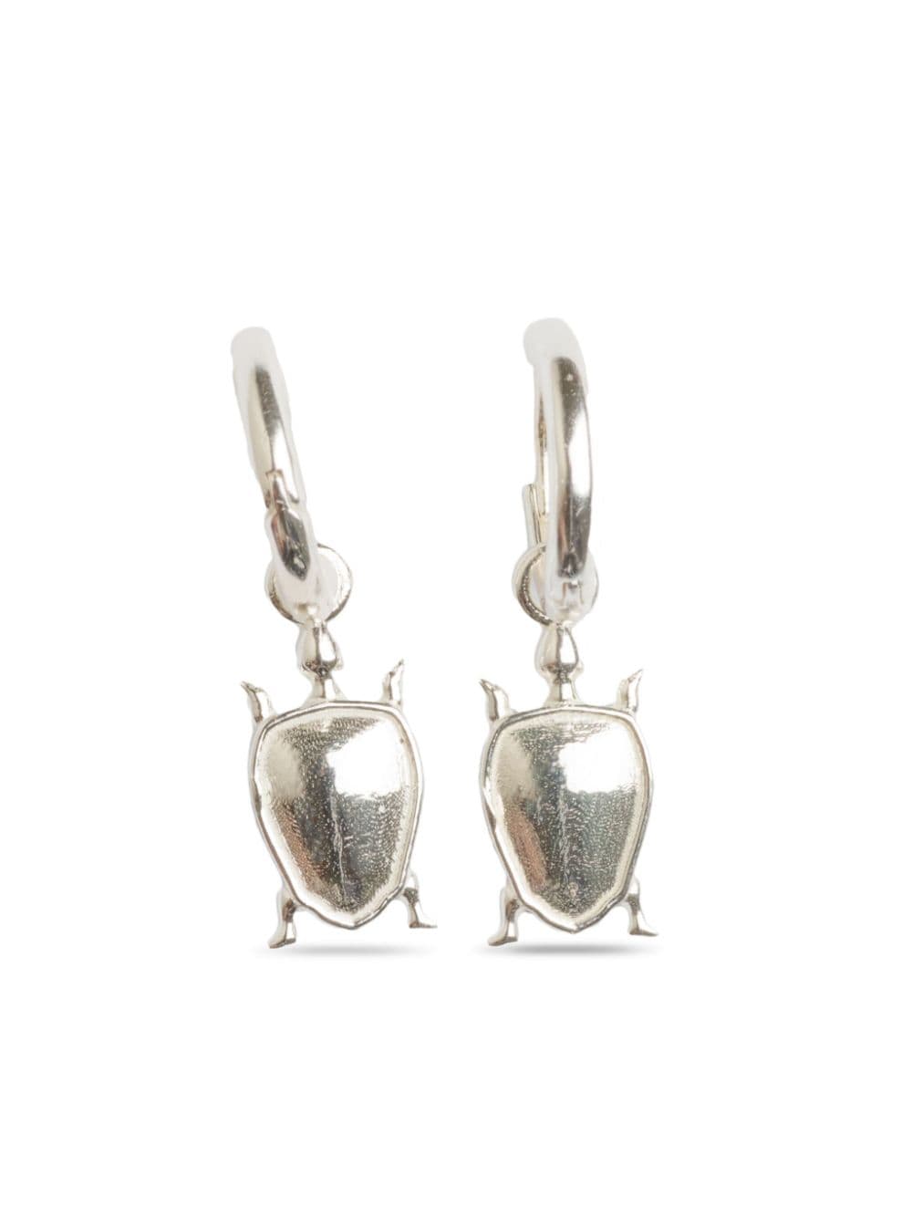 Natia X Lako Tiny Turtle hoop earrings - Argento