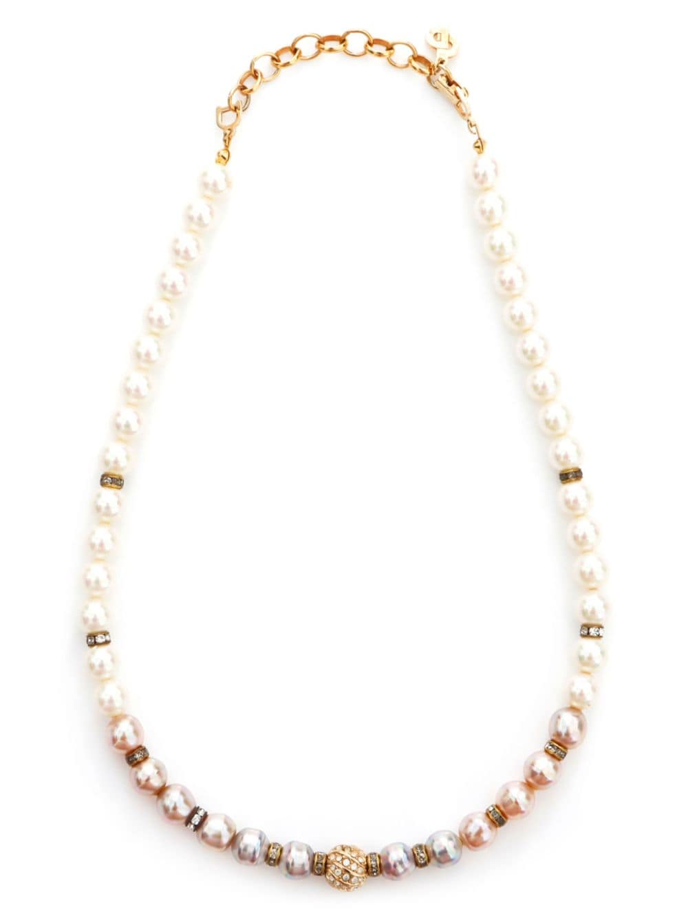 faux-pearl rhinestone necklace