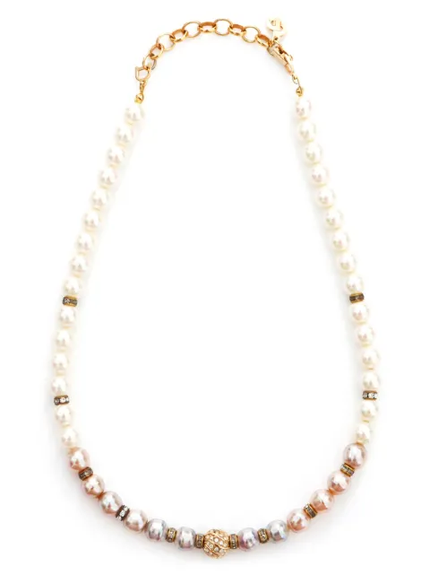 Christian Dior Pre-Owned faux-pearl rhinestone necklace