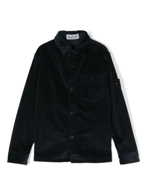 Stone Island Junior Giacca-camicia con applicazione Compass