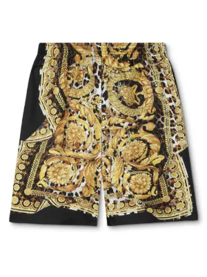 ヴェルサーチ　シルクショートパンツブラックラベル バロッコシルク ショートパンツ ブラック,プリント | VERSACE JP