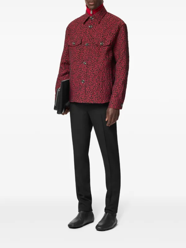 Versace レオパード ジャケット | レッド | FARFETCH JP