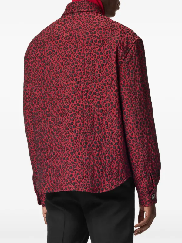 【関税込み】Versace レッド Heritage ツイードジャケット Versace leopard-jacquard Jacket | Red | FARFETCH