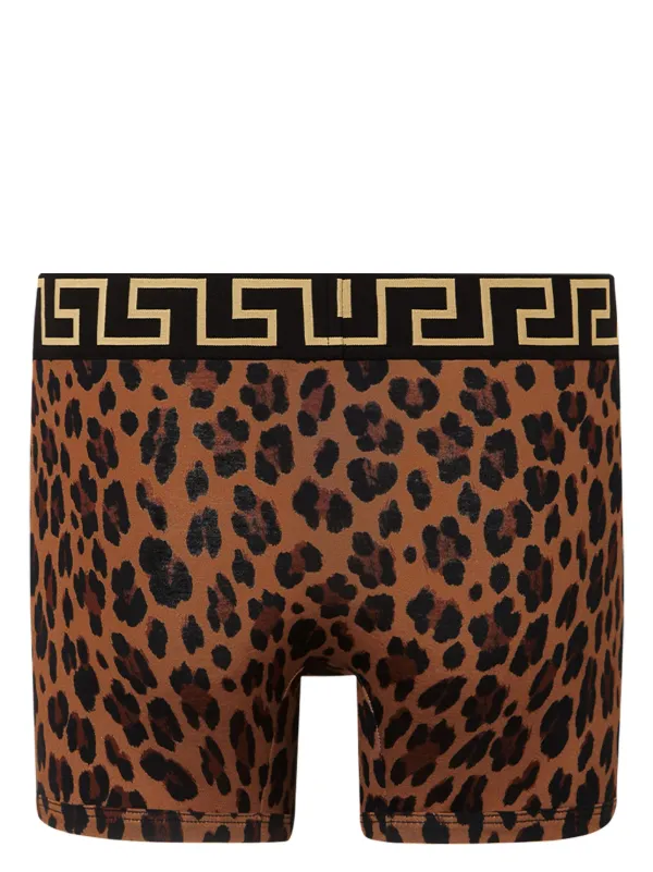 Versace グレカ ボーダー ボクサーパンツ | ブラウン | FARFETCH JP