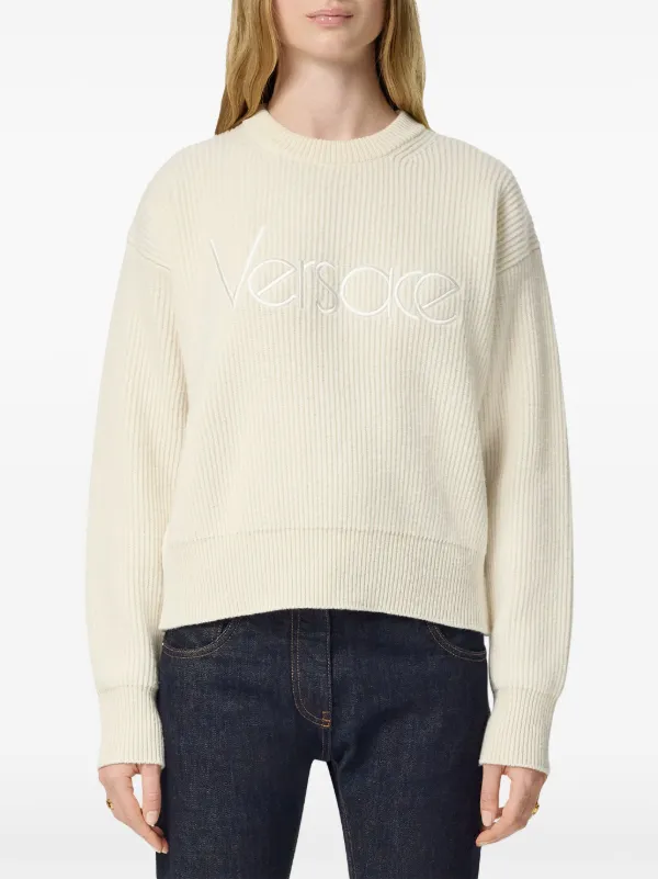 Versace 1978 Re-Edition Logo Sweater | White | FARFETCH RO