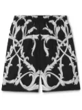 Versace Acanthus Leaves silk shorts - Black