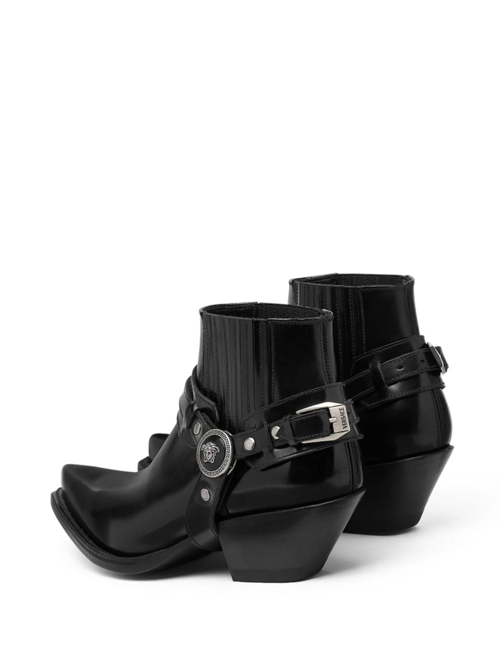 Shop Versace Medusa Ankle Boots In Black